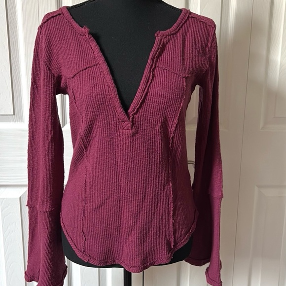 Free People Give Me A Little Bell Sleeve Rib Top - Picture 7 of 14